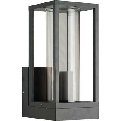 LED's Light LED Wandlamp met glazen ruiten - Rechthoek - E27 fitting - IP44 - Antraciet