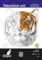 Kangaro k-5340 tekenblok a4 120 gr 20 vel wit fijne korrel kopgelijmd - thumbnail