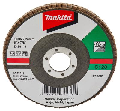 Makita Accessoires Lamellenschuurschijf 125mm C120 - D-28117 - D-28117 Makita Accessoires Lamellenschuurschijf 125mm C120 - D-28117 - D-28117