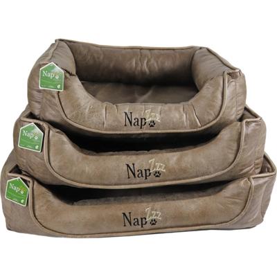 Nap'zzz divan leatherlook duo donkerbruin/bruin 80x60 cm Napzzz Gebr. de Boon - Gebr de boon