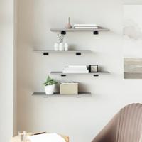 Wandschappen 4 st 60x20x1,5 cm bewerkt hout grijs sonoma eiken - thumbnail