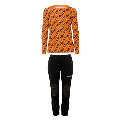 Uhlsport Progressive Keepersset Lange Mouwen Kids Feloranje Zwart Uhlsport Progressive Keepersset Lange Mouwen Kids Feloranje Zwart