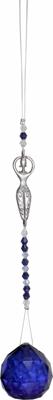 Hangend Kristal Geslepen Glas met Kralen & Godin - Kobalt Blauw
