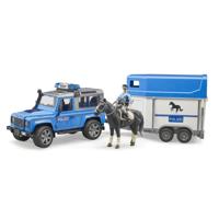 Bruder 02588 Politie Jeep met Paardentrailer + Paard en Figuur + Licht en Geluid - thumbnail