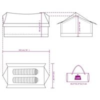 VidaXL Tent 2-persoons waterdicht groen - thumbnail