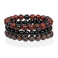 Memphis Stacked Heren Armbanden set - 8mm Brown-21cm - thumbnail