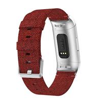Fitbit Charge 3 & 4 nylon bandje - Donker rood - thumbnail