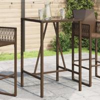 Tuinbartafel 70x70x110 cm poly rattan bruin - thumbnail