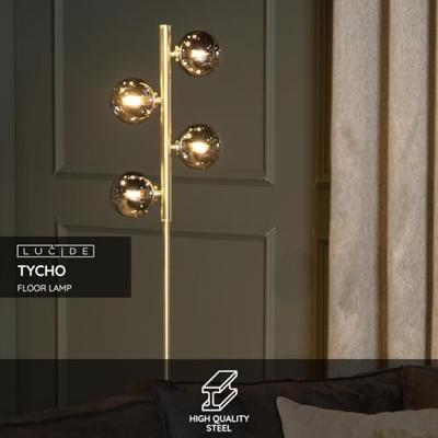 Lucide TYCHO - Vloerlamp - 4xG9 - Mat Goud / Messing