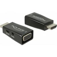 Delock 65901 HDMI / VGA / USB-C / Jackplug Adapter [1x HDMI-stekker - 1x D-sub bus 15-polig, USB-C bus, 3,5mm-bus] Zwart - thumbnail
