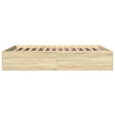 Bedframe bewerkt hout sonoma eikenkleurig 150x200 cm