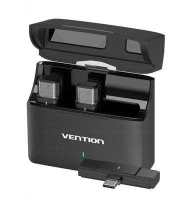 Set van 2 Vention USB-C-microfoons + oplaadcase