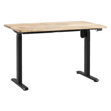 Bureau Homeworx zit/sta elektrisch verstelbaar - mangohout/zwart - 75/118x120x70 cm