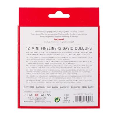 Bruynzeel fineliner mini set 12 kleuren