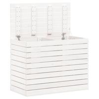 Wasmand 88,5x44x66 cm massief grenenhout wit - thumbnail