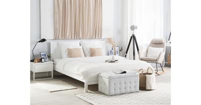 Beliani - OLIVET - Tweepersoonsbed - Wit - 160 x 200 cm - Dennenhout