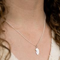 Gebroken hart ketting graveren - Zilver - thumbnail