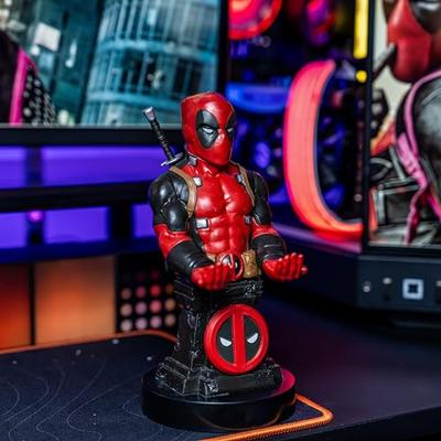 Cable Guys - Deadpool Plinth Marvel Gaming Accessories Holder & Phone Holder for Most Controller (Xbox, Play Station, Nintendo Switch) & Phone