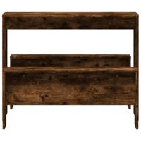 3-delige Eettafel en bankenset bewerkt hout gerookt eikenkleur - thumbnail