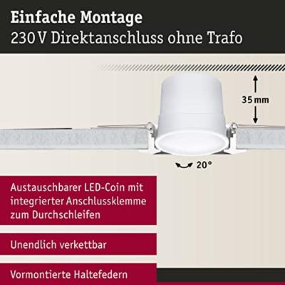 Paulmann 92463 LED-inbouwlamp Set van 3 stuks LED 14.7 W Wit