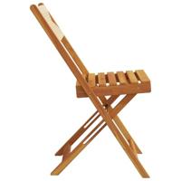 Bistrostoelen 2 st massief acaciahout en polypropeen beige - thumbnail