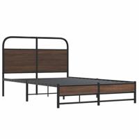 Bedframe zonder matras bewerkt hout bruin eikenkleur 140x200 cm - thumbnail