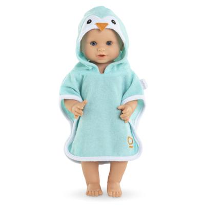 Corolle badcape voor babypop - pinguin, 36cm