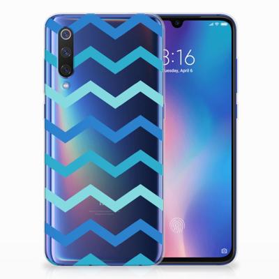 Xiaomi Mi 9 TPU bumper Zigzag Blauw