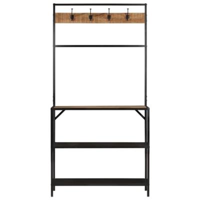 Kapstok 90x35x180 cm massief mangohout en ijzer Kapstok 90x35x180 cm massief mangohout en ijzer
