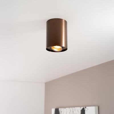 Solis bronzo by LUSENZ - Cilindervormige opbouwspot met enkel lichtaccent en een geborstelde bronzen coating