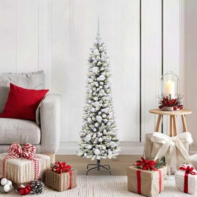 Kunstkerstboom met 150 LED Wit 120 cm PVC en Metaal en Plastic