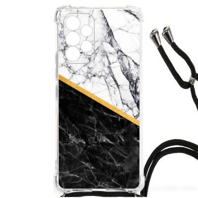 Samsung Galaxy A53 Anti-Shock Hoesje Marmer Wit Zwart - Origineel Cadeau Man Samsung Galaxy A53 Anti-Shock Hoesje Marmer Wit Zwart - Origineel Cadeau Man