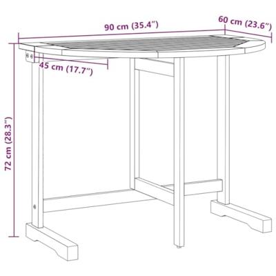 Balkontafel inklapbaar 90x60x72 cm massief acaciahout