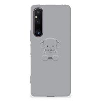Sony Xperia 1 V Telefoonhoesje met Naam Grijs Baby Olifant - thumbnail