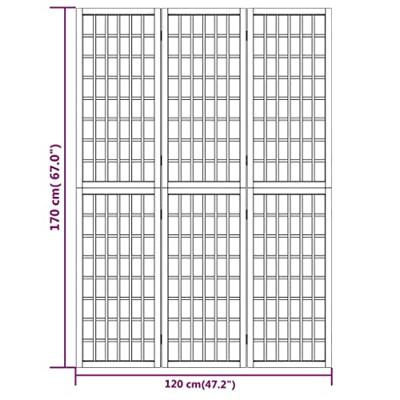 Kamerscherm inklapbaar 3 panelen Japanse stijl 120x170 cm zwart - thumbnail