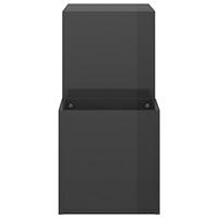 Opbergkast 105x35,5x70 cm spaanplaat hoogglans grijs - thumbnail