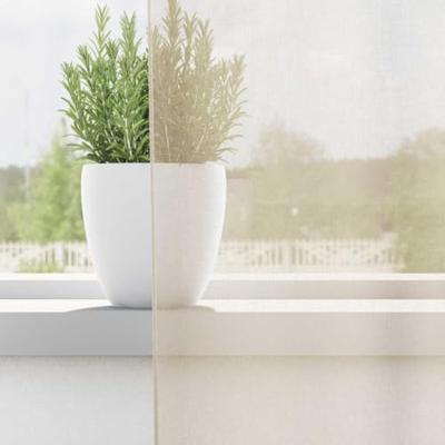 Gordijnen voile met doorvoertules 2 st 140x260 cm crmekleurig Gordijnen voile met doorvoertules 2 st 140x260 cm crmekleurig