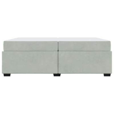 Bedframe met matras Lichtgrijs 200 x 200 cm Fluweel