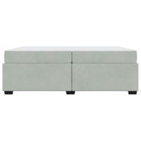 Bedframe met matras Lichtgrijs 200 x 200 cm Fluweel - thumbnail