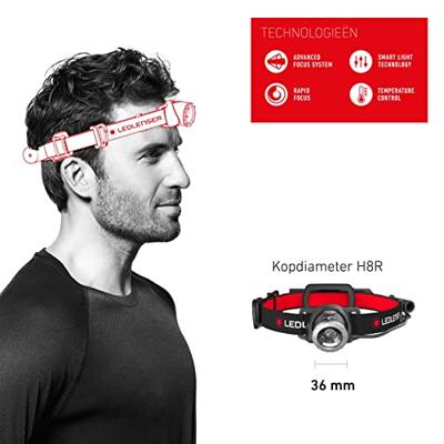 Ledlenser H8R Zwart, Rood Lantaarn aan hoofdband LED