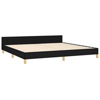 Bedframe zonder matras stof zwart 200x200 cm - thumbnail