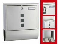 HI brievenbus met krantenhouder 30,5x9,6x33,5 cm roestvrij staal - thumbnail