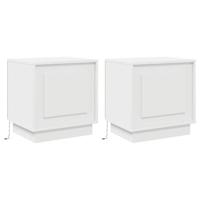 Nachtkastje met 2 pcs Wit 44 x 34,5 x 45 cm Bewerkt hout - thumbnail