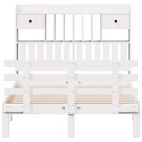 Bed met boekenkast zonder matras grenenhout wit 140x200 cm - thumbnail