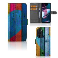 Motorola Edge 30 Pro | Book Style Case | Wood Heart - Cadeau voor je Vriend - thumbnail