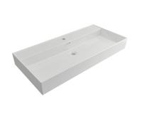 Wastafel Plieger Kansas 1 Kraangat 100x46,6 cm met Overloop Wit - thumbnail