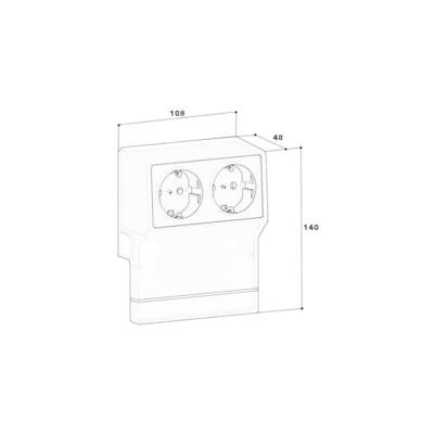 GGK SL-GTduo(Schuko)alpinweiß Apparaatdrager voor Apparaathouder Zuiver wit 1 stuk(s)