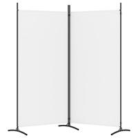 Kamerscherm met 2 panelen 175x180 cm stof wit - thumbnail