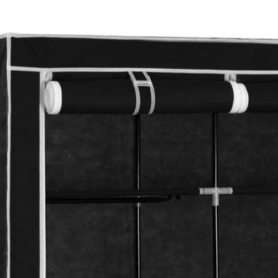 VidaXL Kledingkast met vakken en stangen 150x45x175 cm stof zwart