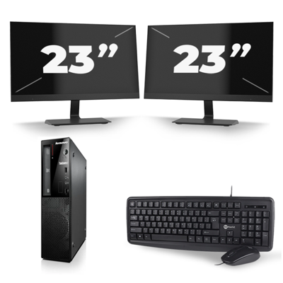 Lenovo ThinkCentre Edge 71 SFF - Intel Core i7-3e Generatie - 16GB RAM - 256GB SSD - Windows 10 + 2x 23 inch Monitor